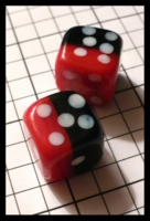 Dice : Dice - 6D Pipped - Mixed Glass Red and Black with White Pips - SK Collection Buy Nov 2010